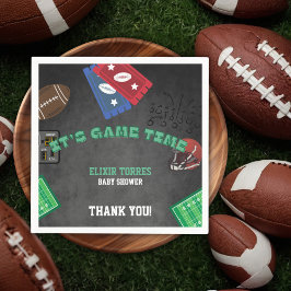 Chalkboard It's Game Time Football Baby shower Servet