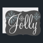 Chalkboard Jolly Vakantie Uitnodigingen<br><div class="desc">Een krijtbord kleurenschema en sneeuwvlokken versieren deze Jolly vakantie uitnodigingen. Gebruik deze feestelijke uitnodigingen voor een feestdag,  kerstfeest,  kantoor-feest,  kantoor kantoor-kerstfeest,  kerstfeest,  kerstdiner,  open huis,  koekjesruil,  koekjesruil,  enz...  Pas deze uitnodiging aan uw behoeften aan. Het ontwerp is van originele kunst.</div>