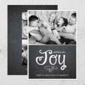 Chalkboard Joy Holiday-fotokaarten Feestdagenkaart (Voorkant / Achterkant)