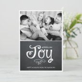 Chalkboard Joy Holiday-fotokaarten Feestdagenkaart (Staand voorkant)