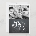 Chalkboard Joy Holiday-fotokaarten Feestdagenkaart<br><div class="desc">Het seizoen vieren met deze moderne en stijlvolle vakantiekaart van Berry Berry Sweet.</div>