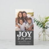  Chalkboard - Joy to World Feestdagenkaart (Staand voorkant)