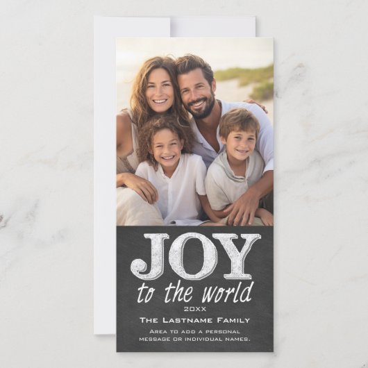 Chalkboard - Joy to World Feestdagenkaart (Voorkant)