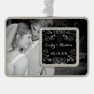 Chalkboard Jubileum Wedding SweeLieverd Foto's Verzilverd Omlijst Ornament