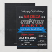 Chalkboard Juli 4de Uitnodiging van de Holiday (Voorkant / Achterkant)