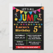 Chalkboard Jump verjaardagstrampoline springfeest Kaart (Voorkant)