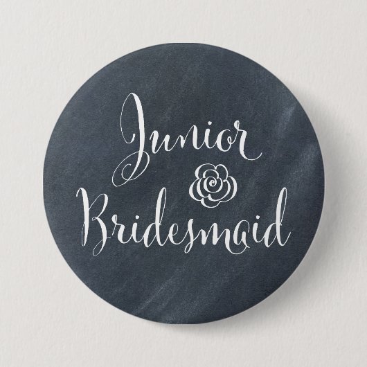 Chalkboard Junior Bridesmaid Ronde Button 7,6 Cm (Voorkant)