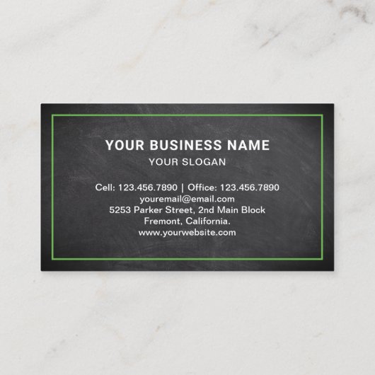 Chalkboard Junk Removal Service Garbage Truck Visitekaartje (Achterkant)