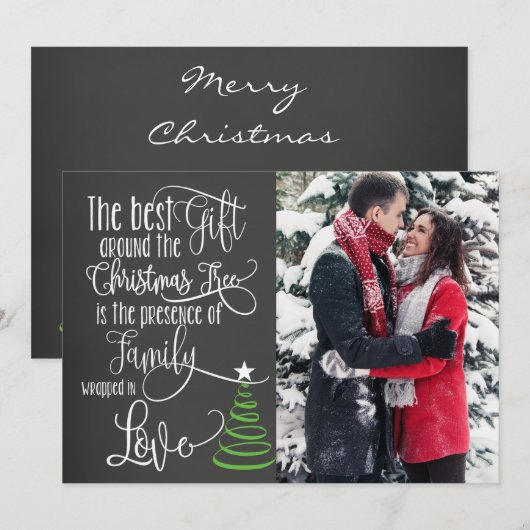 Chalkboard Kaart voor kerstmis (Voorkant / Achterkant)