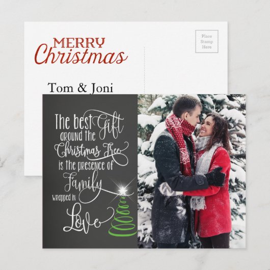 Chalkboard Kaart voor kerstmis (Voorkant / Achterkant)