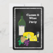 Chalkboard kaas en wijn vieren feest uitnodiging (Voorkant)