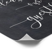 Chalkboard kalligraphy Weddenschap Ons gastboek Poster (Hoek)