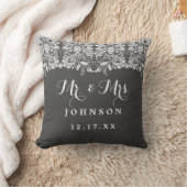 Chalkboard Kant Mr en Mrs Wedding Pillow Kussen (Deken)