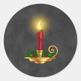 Chalkboard Kerst sticker met Gold Lit Candle