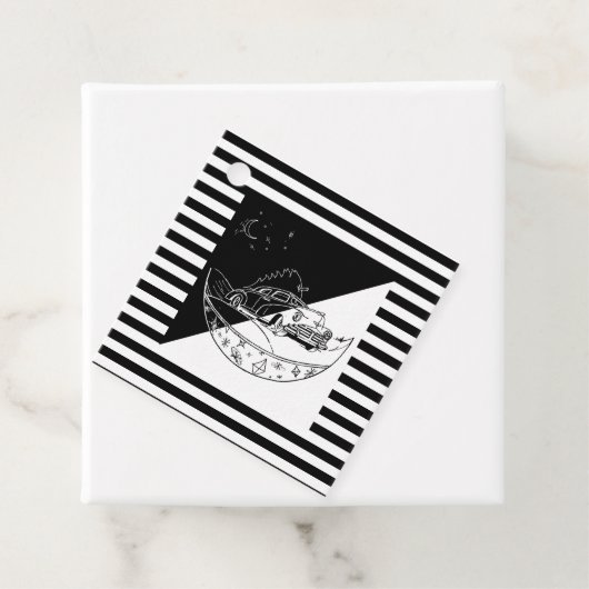 Chalkboard kerstauto bedankjes labels (In situ)