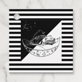 Chalkboard kerstauto bedankjes labels