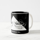 Chalkboard kerstauto tweekleurige koffiemok (Voorkant rechts)