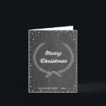 Chalkboard  Kerstaven met kerstmis Feestdagen Kaart<br><div class="desc">Schone en eenvoudige kerstkaart met bladerkerstmis in sneeuwvlokken lijst. Beschikbaar als een platte kaart,  gevouwen kaart en briefkaart. Ik wens jullie allemaal een prettig kerstfeest en gelukkig nieuwjaar!</div>