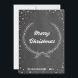 Chalkboard  Kerstaven met kerstmis Feestdagenkaart<br><div class="desc">Schone en eenvoudige kerstkaart met bladerkerstmis in sneeuwvlokken lijst. Beschikbaar als een platte kaart,  gevouwen kaart en briefkaart. Ik wens jullie allemaal een prettig kerstfeest en gelukkig nieuwjaar!</div>