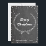 Chalkboard  Kerstaven met kerstmis Feestdagenkaart<br><div class="desc">Schone en eenvoudige kerstkaart met bladerkerstmis in sneeuwvlokken lijst. Beschikbaar als een platte kaart,  gevouwen kaart en briefkaart. Ik wens jullie allemaal een prettig kerstfeest en gelukkig nieuwjaar!</div>