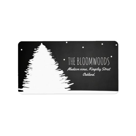 Chalkboard kerstboom | Wintervakantie Etiket (Voorkant)