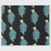 Chalkboard kerstboomschildpadden cadeaupapier (Vlak)