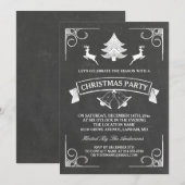 Chalkboard kerstdeer Tree Bell Holiday Party Kaart (Voorkant / Achterkant)
