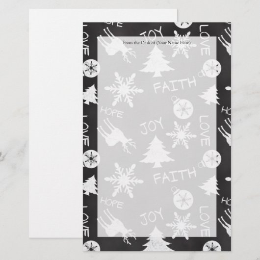 Chalkboard-kerstfeestdag Briefpapier (Voorkant / Achterkant)