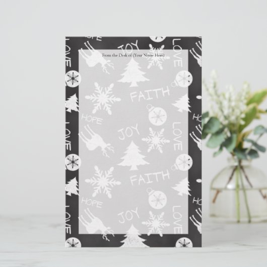 Chalkboard-kerstfeestdag Briefpapier (Staand voorkant)