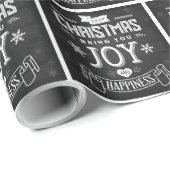 Chalkboard-kerstfeestvrey Cadeaupapier (Rol Hoek)