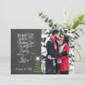 Chalkboard kerstfotokaart feestdagenkaart (Staand voorkant)