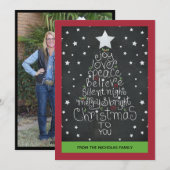 Chalkboard kersthand met brieftertype - familiefot feestdagenkaart (Voorkant / Achterkant)