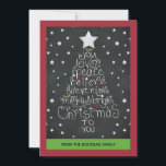 Chalkboard kersthand met brieftertype - familiefot feestdagenkaart<br><div class="desc">Spread vakantiecheer in stijl met deze trendy zwarte kerstkaart met zwarte krijtbordstijl... met het moderne, met handschrift geschreven kerstboomtekendesign bevat de woorden: vreugde ・ liefde ・ vrede ・ geloof ・ stille nacht ・ vrolijk & helder ・ Kerstmis Oorspronkelijke handschrift van de internationale kunstenaar JoDitt Williams. —>> Aan de voorzijde aanpassen...</div>