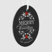 Chalkboard KerstHolly Family Photo Ornament (voorkant)