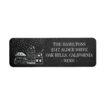 Chalkboard Kersthuizen Gepersonaliseerd adres