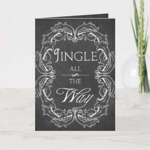 Chalkboard kerstkaart Aangepast Jingle alle Feestdagen Kaart