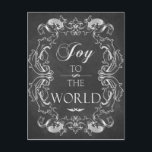 Chalkboard kerstkaart Joy to World Feestdagenkaart<br><div class="desc">kerstkaart "Joy to the World" met elegant,  feestelijk grensontwerp en kleine,  schattige kaarten aan de achterkant. Geef je familie een groet en geliefden met deze vakantiekaart in het kerstseizoen. De matchingstempel is ook beschikbaar in mijn winkel.</div>