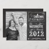 Chalkboard kerstkaartenholiday - Aangepaste foto Feestdagenkaart (Voorkant / Achterkant)