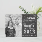 Chalkboard kerstkaartenholiday - Aangepaste foto Feestdagenkaart (Staand voorkant)