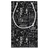 Chalkboard kerstkaartje met tekenvel klein cadeauzakje (Achterkant)