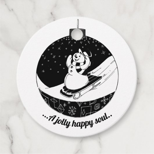 Chalkboard kerstman Snowman Napkins Bedankjes Labels (Voorkant)
