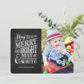 Chalkboard Kerstmis Feestdagenkaart (Staand voorkant)