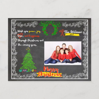 Chalkboard Kerstmis Feestdagenkaart