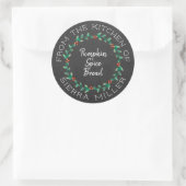 Chalkboard Kerstmis Holly krans keuken traktaties Ronde Sticker (Tas)
