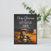 Chalkboard Kerstmis & Nieuwjaar | Vakantiefoto Feestdagenkaart (Staand voorkant)