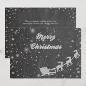 Chalkboard Kerstmis |  Sinterklaas Sleigh Feestdagenkaart (Voorkant / Achterkant)