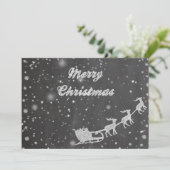 Chalkboard Kerstmis |  Sinterklaas Sleigh Feestdagenkaart (Staand voorkant)