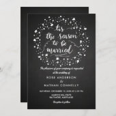 Chalkboard Kerstmis | Winterbruiloft handgeschreve Kaart (Voorkant / Achterkant)