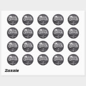 Chalkboard Kerstmis Zwart Wit Gepersonaliseerd Ronde Sticker (Vel)