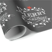 Chalkboard kerstpapier  Holly Wrapping Paper Cadeaupapier (Rol Hoek)